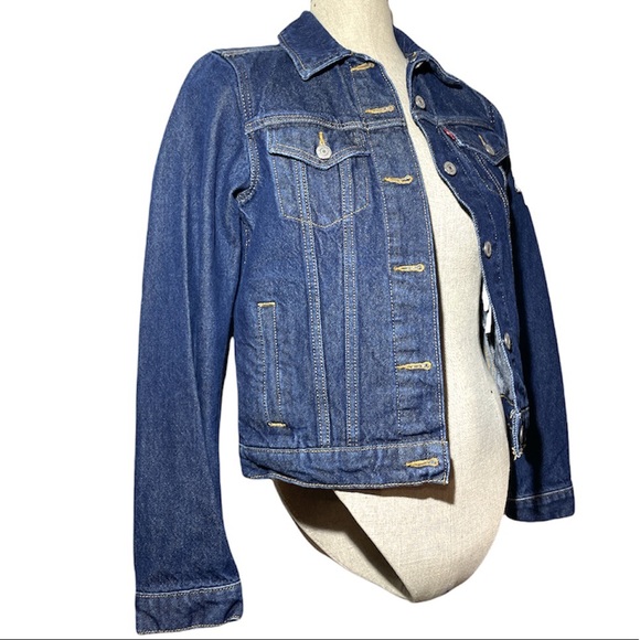 LEVI’S Canada Maple Leaf Arm Patch Denim Jean Jacket - Picture 3 of 10